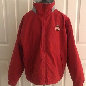 Columbia OSU Ohio State Scarlet Red with Gray Accents & Fleece Lining Jacket XL